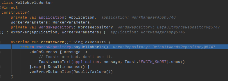 Constructor injection in Worker instance